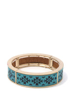 Load image into Gallery viewer, Aztec Pattern Metal Stretch Bracelet