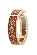 Load image into Gallery viewer, Aztec Pattern Metal Stretch Bracelet