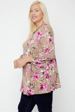 Load image into Gallery viewer, Floral, Bubble Sleeve Tunic