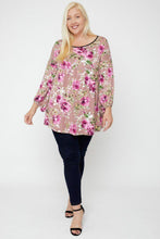 Load image into Gallery viewer, Floral, Bubble Sleeve Tunic