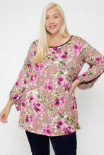Load image into Gallery viewer, Floral, Bubble Sleeve Tunic