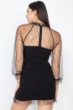 Load image into Gallery viewer, Pearl Trim Mesh Bodycon Dress