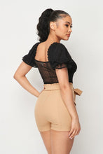 Load image into Gallery viewer, Luxe Polkadot Stretch Mesh Puff Sleeve Bodysuit