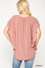 Load image into Gallery viewer, Leopard Jacquard Knit Jersey Top With Front Tie, Ruffled Sleeve
