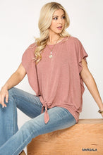 Load image into Gallery viewer, Leopard Jacquard Knit Jersey Top With Front Tie, Ruffled Sleeve