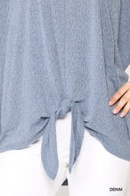 Load image into Gallery viewer, Leopard Jacquard Knit Jersey Top With Front Tie, Ruffled Sleeve
