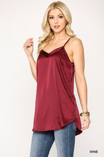 Load image into Gallery viewer, Velvet Mixed Adjustable Strap Round Hem Camisole