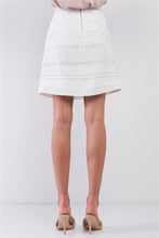 Load image into Gallery viewer, Snow-whine Striped High-waisted See-through Sheer Mesh Strips Cut-ins A-line Mini Skirt