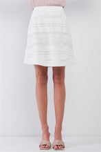 Load image into Gallery viewer, Snow-whine Striped High-waisted See-through Sheer Mesh Strips Cut-ins A-line Mini Skirt