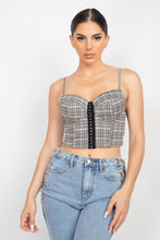 Load image into Gallery viewer, Plaid Hook &amp; Eye Sweetheart Crop Top
