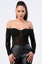 Load image into Gallery viewer, Leopard Print Off Shoulder Bodysuit