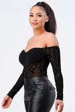 Load image into Gallery viewer, Leopard Print Off Shoulder Bodysuit