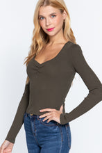 Load image into Gallery viewer, Shirring Sweatheart Neck Sweater