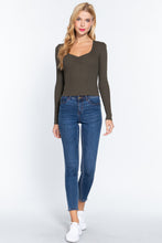 Load image into Gallery viewer, Shirring Sweatheart Neck Sweater