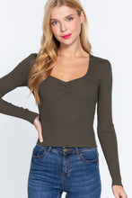 Load image into Gallery viewer, Shirring Sweatheart Neck Sweater