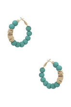 Load image into Gallery viewer, Clay Ball With Metal Accent Hoop Earring