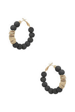 Load image into Gallery viewer, Clay Ball With Metal Accent Hoop Earring