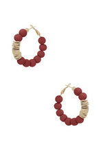 Load image into Gallery viewer, Clay Ball With Metal Accent Hoop Earring