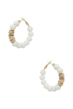 Load image into Gallery viewer, Clay Ball With Metal Accent Hoop Earring