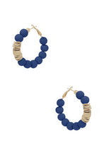 Load image into Gallery viewer, Clay Ball With Metal Accent Hoop Earring