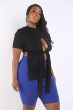Load image into Gallery viewer, Tie Detailed Slit T Shirt