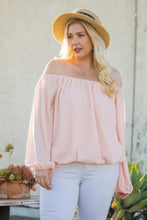 Load image into Gallery viewer, Off Shoulder Long Bubble Sleeve Solid Top
