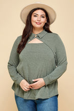 Load image into Gallery viewer, Plus Size Solid Long Sleeve Fashion Top