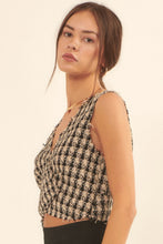 Load image into Gallery viewer, V Neckline Plaid Woven Vest
