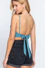Load image into Gallery viewer, Back Ribbon Tie Cami Crop Top