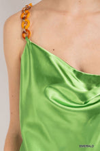 Load image into Gallery viewer, Cowl neck satin camisole with chain strap