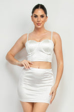 Load image into Gallery viewer, Sweetheart Bustier Rhinestones Crop Top