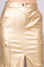Load image into Gallery viewer, Faux Leather High-rise Cargo Skirt