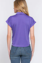 Load image into Gallery viewer, Short Slv Front Tie Stretch Ity  Top