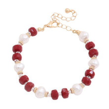 Load image into Gallery viewer, Pearl Beaded Metal Bracelet