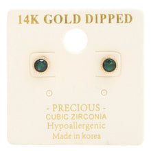 Load image into Gallery viewer, 14k Gold Dipped Cz Round Earring