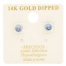 Load image into Gallery viewer, 14k Gold Dipped Cz Round Earring
