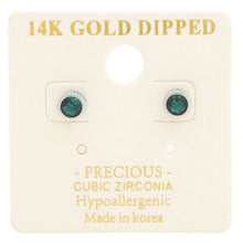 Load image into Gallery viewer, 14k Gold Dipped Cz Round Earring