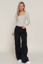 Load image into Gallery viewer, Long slv sweetheart neck seam detail knit top