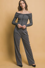 Load image into Gallery viewer, Ribbed bardot zip up long sleeve
