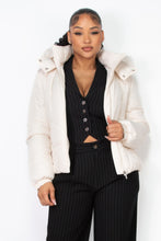 Load image into Gallery viewer, Insulated Zip-up Faux Fur Hooded Jacket