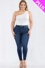 Load image into Gallery viewer, Plus size one shoulder solid casual bodysuit