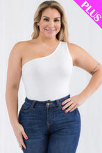 Load image into Gallery viewer, Plus size one shoulder solid casual bodysuit