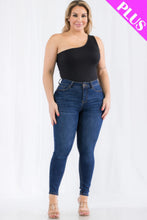 Load image into Gallery viewer, Plus size one shoulder solid casual bodysuit