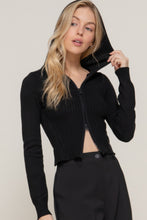 Load image into Gallery viewer, 2-way zip closure sweater hoodie cardigan