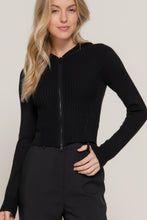 Load image into Gallery viewer, 2-way zip closure sweater hoodie cardigan