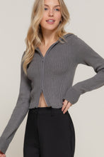 Load image into Gallery viewer, 2-way zip closure sweater hoodie cardigan