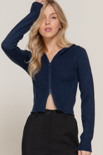 Load image into Gallery viewer, 2-way zip closure sweater hoodie cardigan