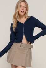 Load image into Gallery viewer, 2-way zip closure sweater hoodie cardigan