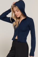 Load image into Gallery viewer, 2-way zip closure sweater hoodie cardigan