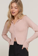 Load image into Gallery viewer, 2-way zip closure sweater hoodie cardigan